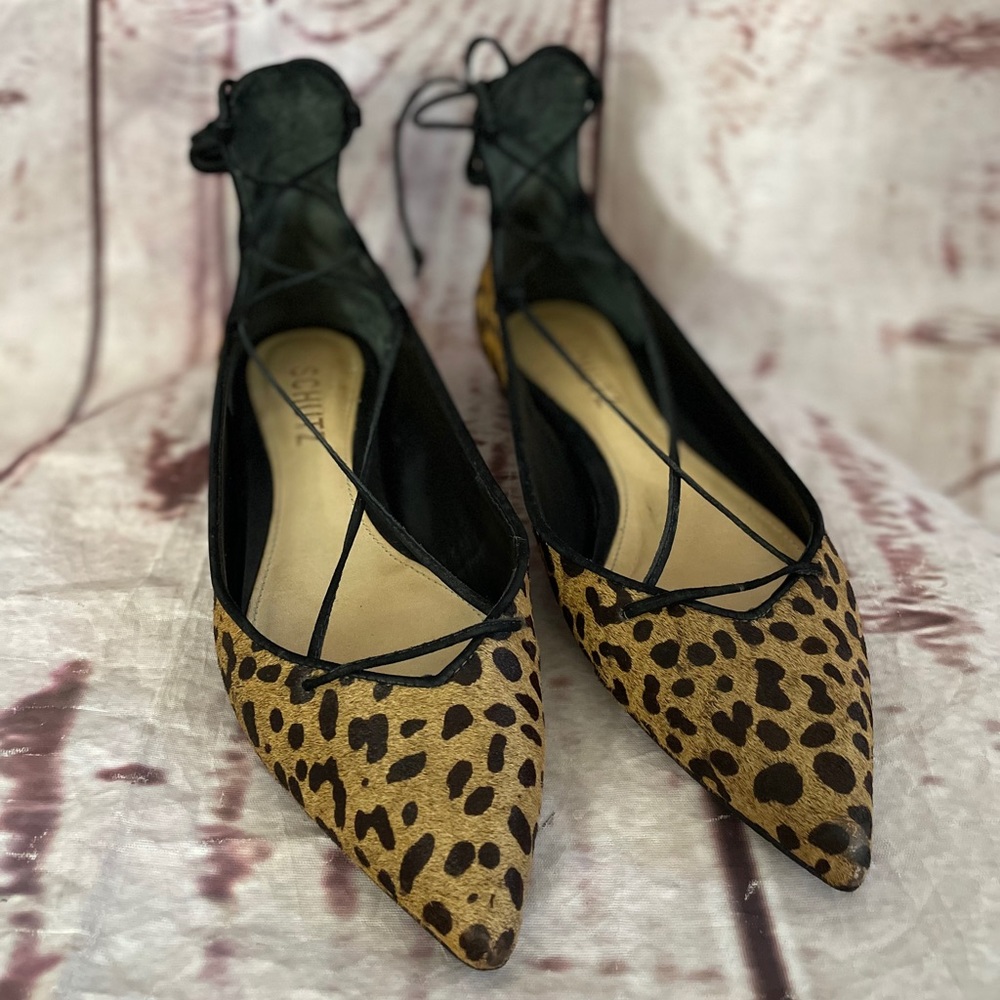Lace up Flats Schutz Leopard print